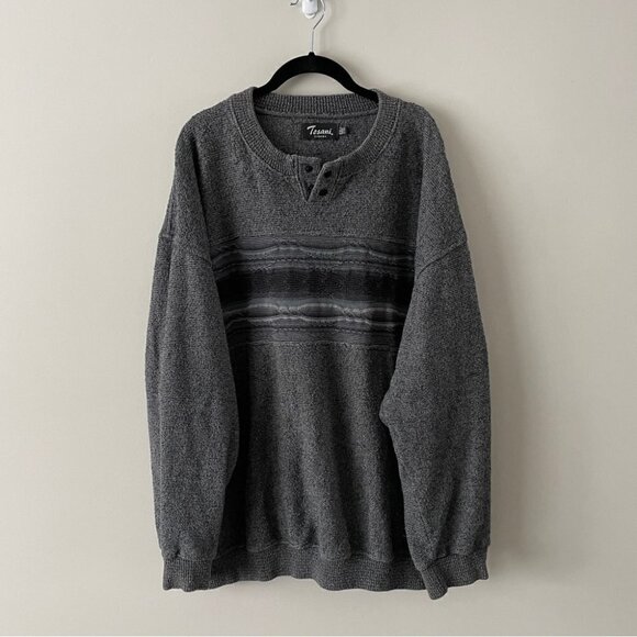 VINTAGE tosani textured knit oversized sweater XL - Picture 2 of 8